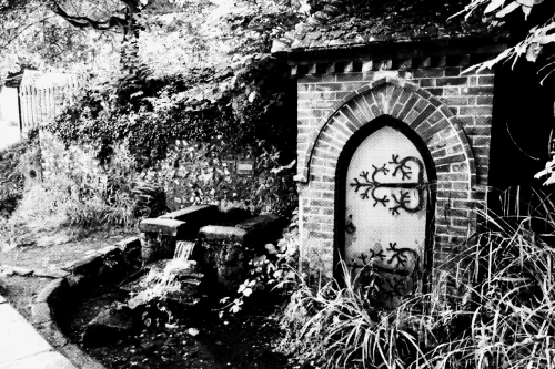 Gothic pumphouse and spring